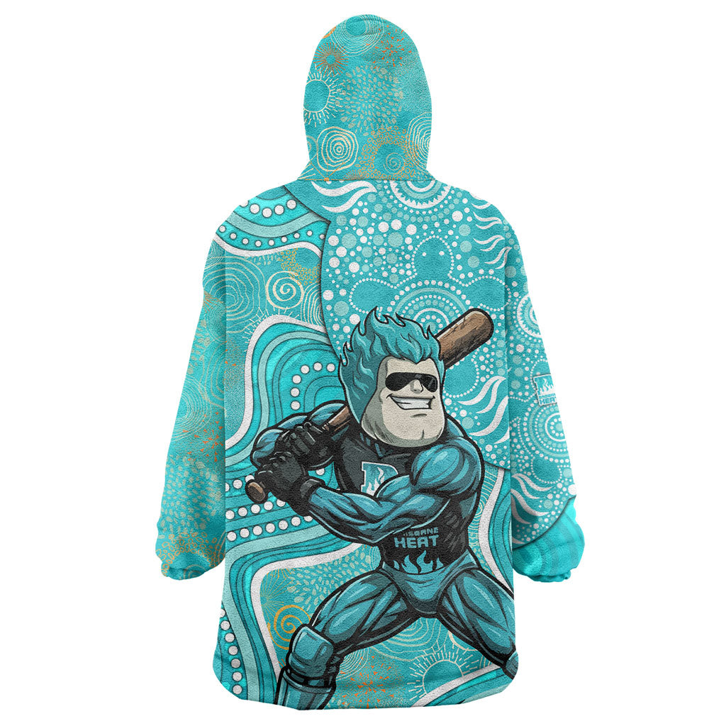 Brisbane Heat Wearable Blanket Hoodie Indigenous Dot Art Superhero Batter Tribal Pattern