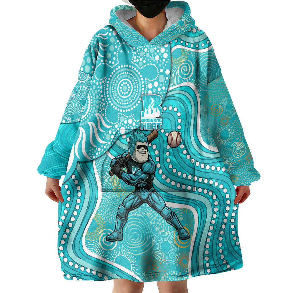 Brisbane Heat Wearable Blanket Hoodie Indigenous Dot Art Superhero Batter Tribal Pattern
