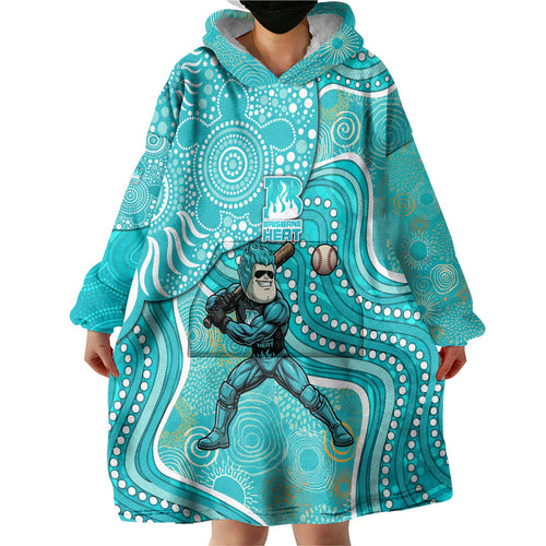 Brisbane Heat Wearable Blanket Hoodie Indigenous Dot Art Superhero Batter Tribal Pattern