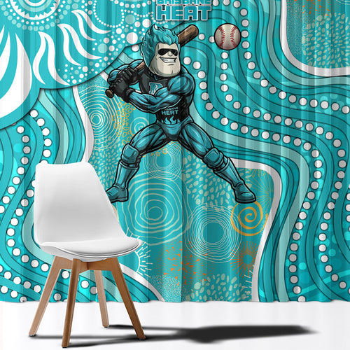 Brisbane Heat Window Curtain Indigenous Dot Art Superhero Batter Tribal Pattern