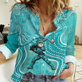 Brisbane Heat Women Casual Shirt Indigenous Dot Art Superhero Batter Tribal Pattern