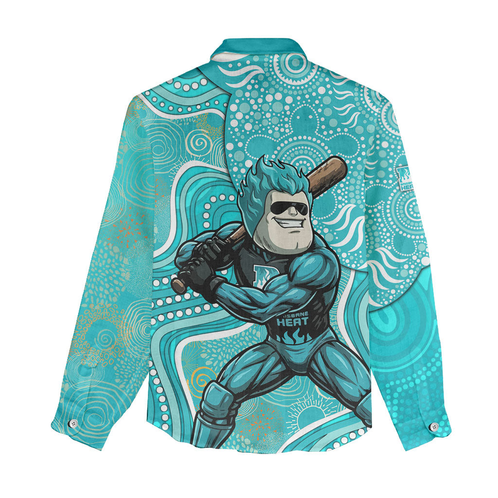 Brisbane Heat Women Casual Shirt Indigenous Dot Art Superhero Batter Tribal Pattern