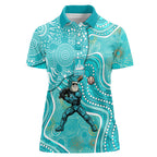 Brisbane Heat Women Polo Shirt Indigenous Dot Art Superhero Batter Tribal Pattern