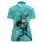 Brisbane Heat Women Polo Shirt Indigenous Dot Art Superhero Batter Tribal Pattern
