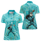 Brisbane Heat Women Polo Shirt Indigenous Dot Art Superhero Batter Tribal Pattern