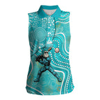 Brisbane Heat Women Sleeveless Polo Shirt Indigenous Dot Art Superhero Batter Tribal Pattern