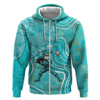 Brisbane Heat Zip Hoodie Indigenous Dot Art Superhero Batter Tribal Pattern