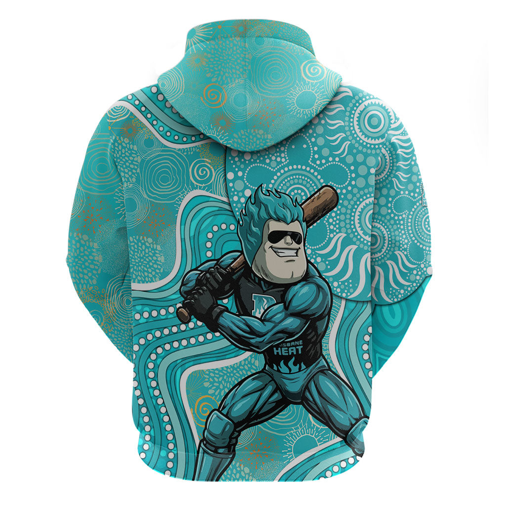 Brisbane Heat Zip Hoodie Indigenous Dot Art Superhero Batter Tribal Pattern