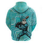 Brisbane Heat Zip Hoodie Indigenous Dot Art Superhero Batter Tribal Pattern