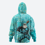 Brisbane Heat Zip Hoodie Indigenous Dot Art Superhero Batter Tribal Pattern