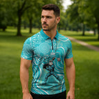 Brisbane Heat Zipper Polo Shirt Indigenous Dot Art Superhero Batter Tribal Pattern