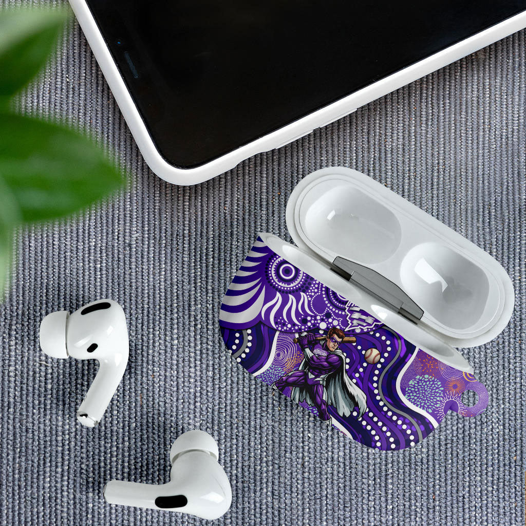 Hobart Hurricanes AirPods Case Indigenous Dot Art Superhero Batter Tribal Pattern
