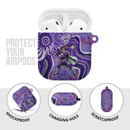 Hobart Hurricanes AirPods Case Indigenous Dot Art Superhero Batter Tribal Pattern