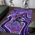 Hobart Hurricanes Area Rug Indigenous Dot Art Superhero Batter Tribal Pattern
