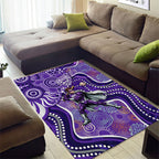 Hobart Hurricanes Area Rug Indigenous Dot Art Superhero Batter Tribal Pattern