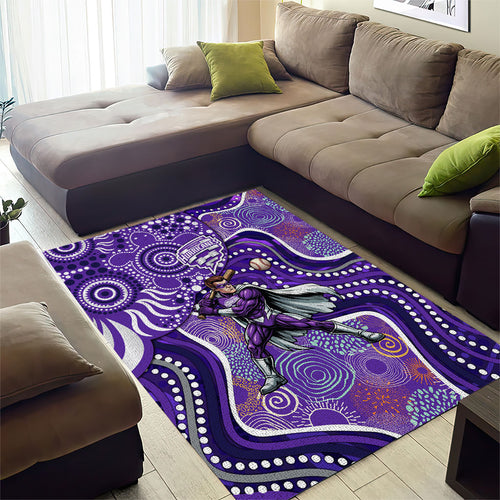 Hobart Hurricanes Area Rug Indigenous Dot Art Superhero Batter Tribal Pattern