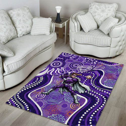 Hobart Hurricanes Area Rug Indigenous Dot Art Superhero Batter Tribal Pattern