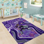 Hobart Hurricanes Area Rug Indigenous Dot Art Superhero Batter Tribal Pattern