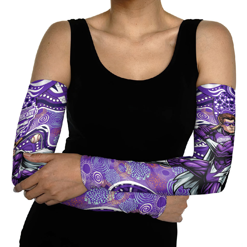 Hobart Hurricanes Arm Sleeves Indigenous Dot Art Superhero Batter Tribal Pattern