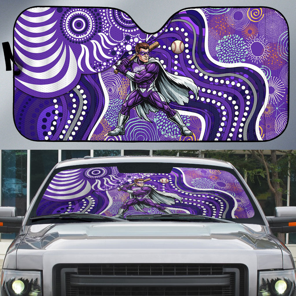 Hobart Hurricanes Auto Sun Shade Indigenous Dot Art Superhero Batter Tribal Pattern