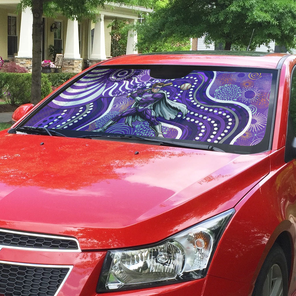Hobart Hurricanes Auto Sun Shade Indigenous Dot Art Superhero Batter Tribal Pattern
