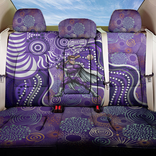 Hobart Hurricanes Back Car Seat Cover Indigenous Dot Art Superhero Batter Tribal Pattern