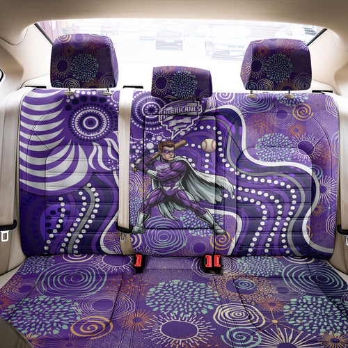 Hobart Hurricanes Back Car Seat Cover Indigenous Dot Art Superhero Batter Tribal Pattern