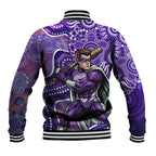 Hobart Hurricanes Baseball Jacket Indigenous Dot Art Superhero Batter Tribal Pattern