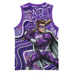 Hobart Hurricanes Basketball Jersey Indigenous Dot Art Superhero Batter Tribal Pattern
