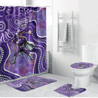 Hobart Hurricanes Bathroom Set Indigenous Dot Art Superhero Batter Tribal Pattern