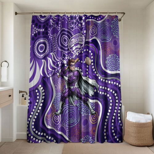 Hobart Hurricanes Bathroom Set Indigenous Dot Art Superhero Batter Tribal Pattern