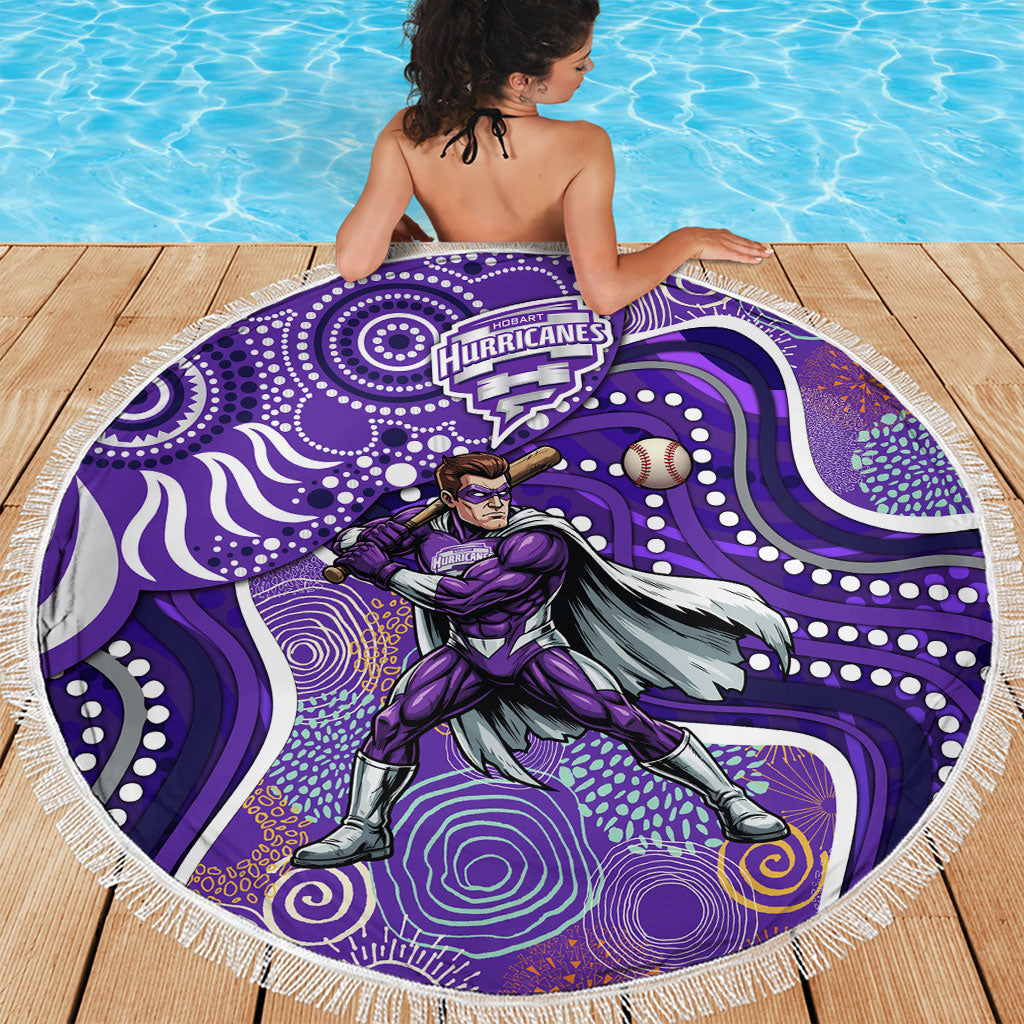Hobart Hurricanes Beach Blanket Indigenous Dot Art Superhero Batter Tribal Pattern