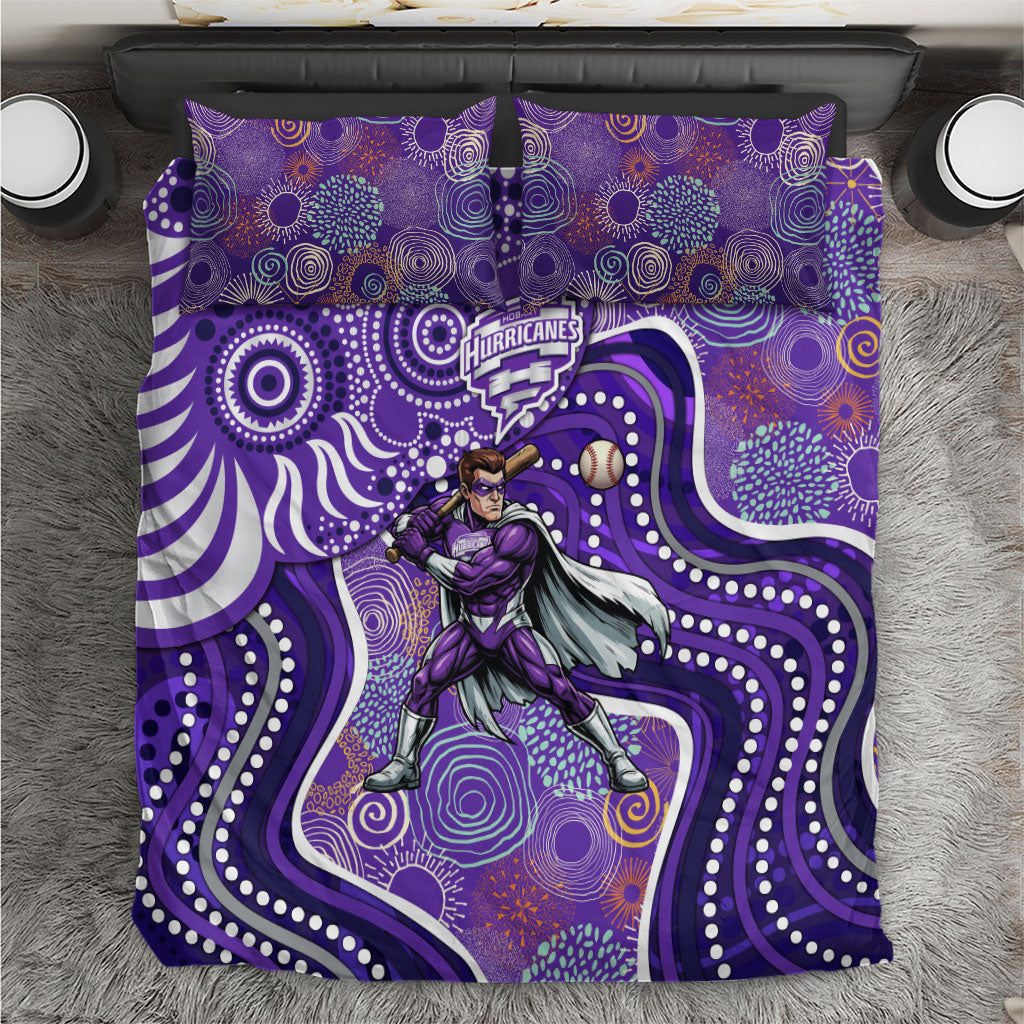 Hobart Hurricanes Bedding Set Indigenous Dot Art Superhero Batter Tribal Pattern