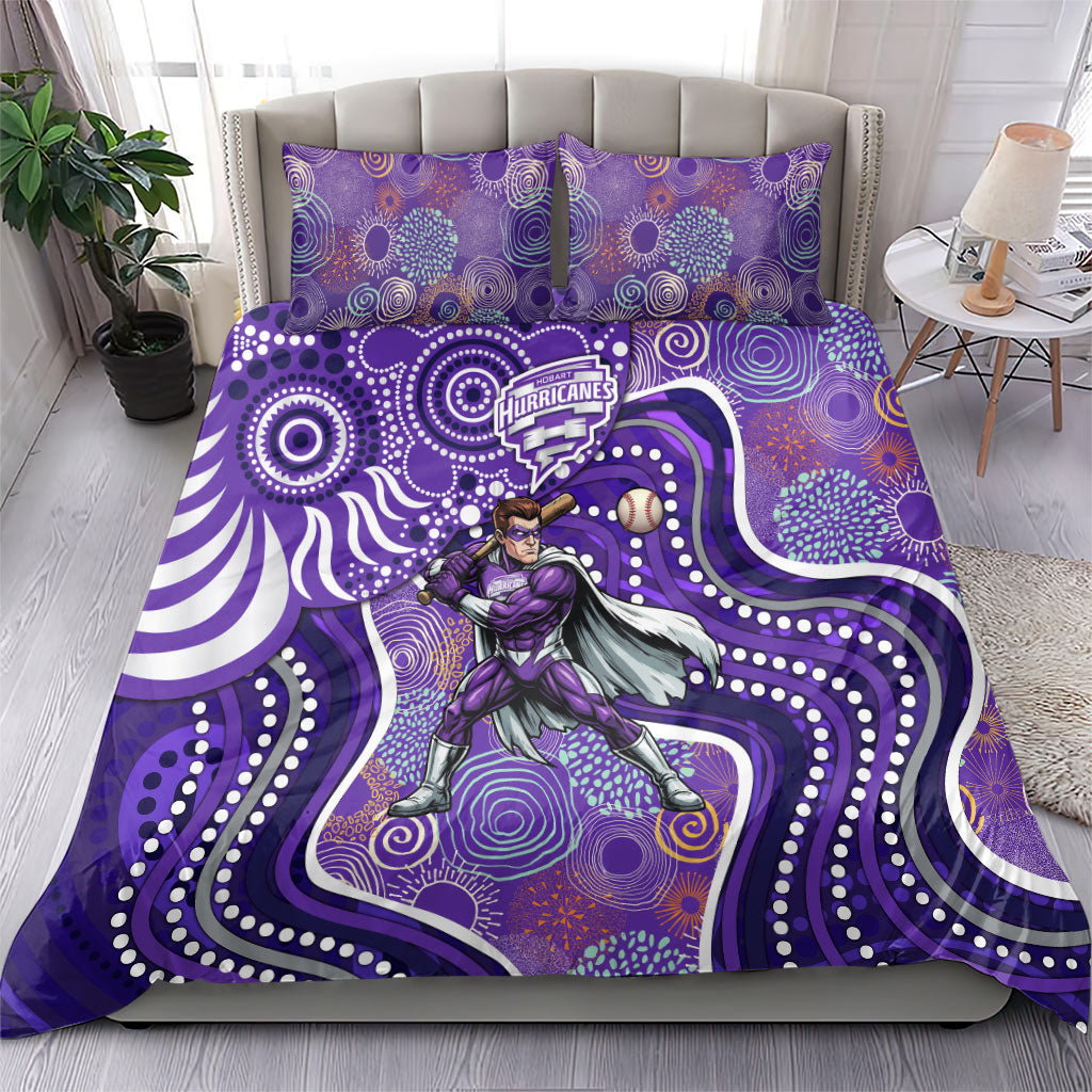Hobart Hurricanes Bedding Set Indigenous Dot Art Superhero Batter Tribal Pattern