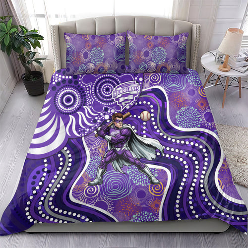 Hobart Hurricanes Bedding Set Indigenous Dot Art Superhero Batter Tribal Pattern