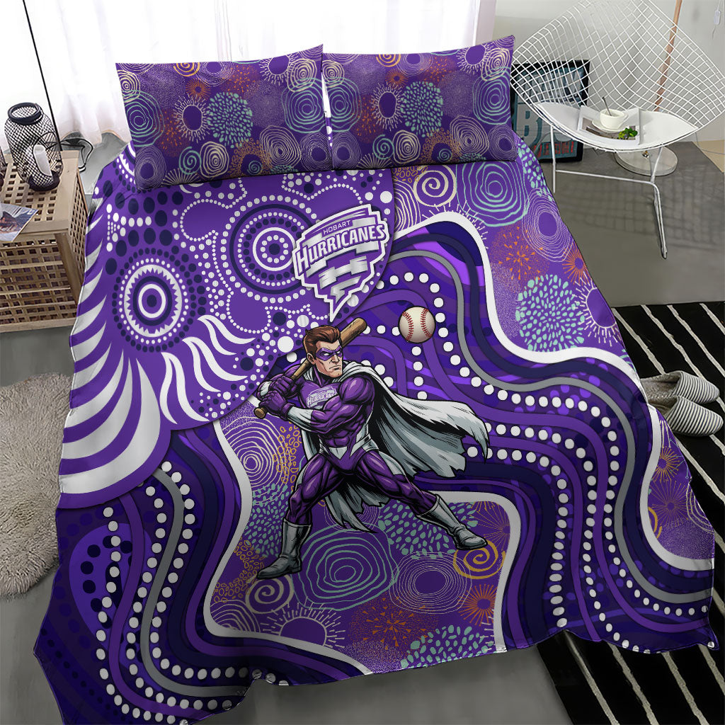 Hobart Hurricanes Bedding Set Indigenous Dot Art Superhero Batter Tribal Pattern