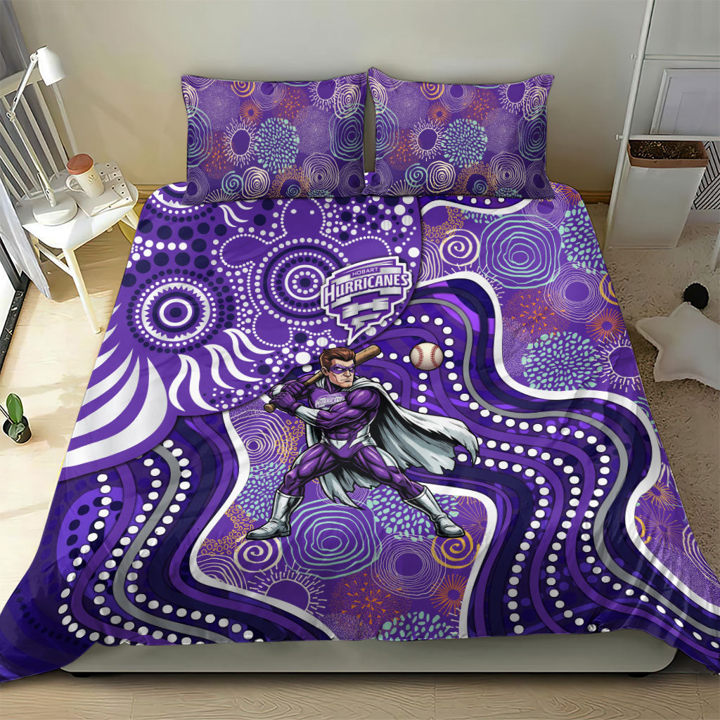 Hobart Hurricanes Bedding Set Indigenous Dot Art Superhero Batter Tribal Pattern