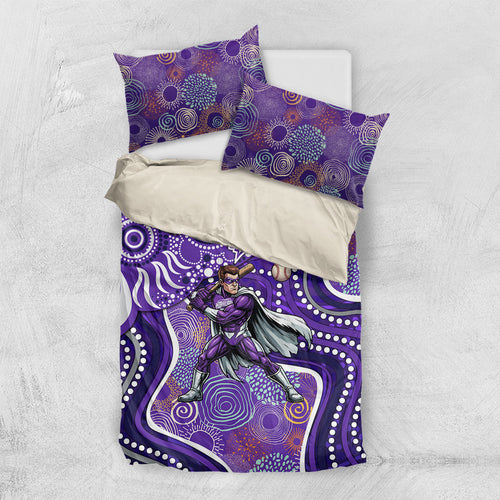 Hobart Hurricanes Bedding Set Indigenous Dot Art Superhero Batter Tribal Pattern