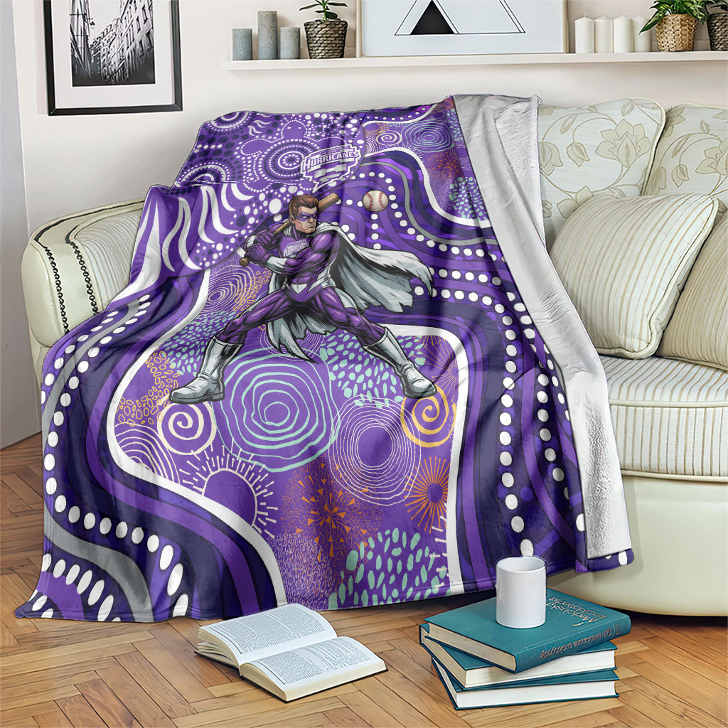 Hobart Hurricanes Blanket Indigenous Dot Art Superhero Batter Tribal Pattern