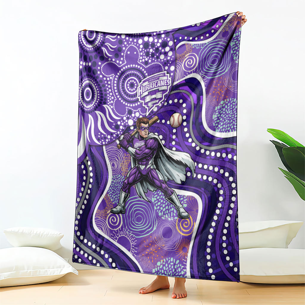 Hobart Hurricanes Blanket Indigenous Dot Art Superhero Batter Tribal Pattern