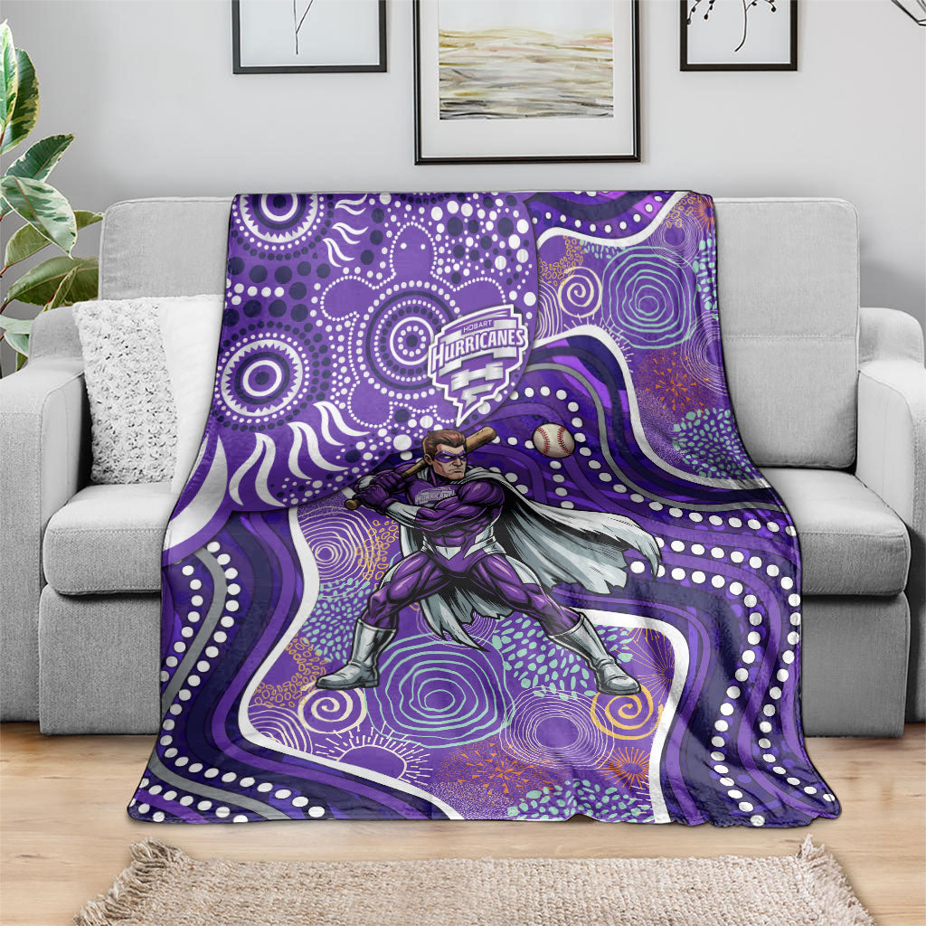 Hobart Hurricanes Blanket Indigenous Dot Art Superhero Batter Tribal Pattern