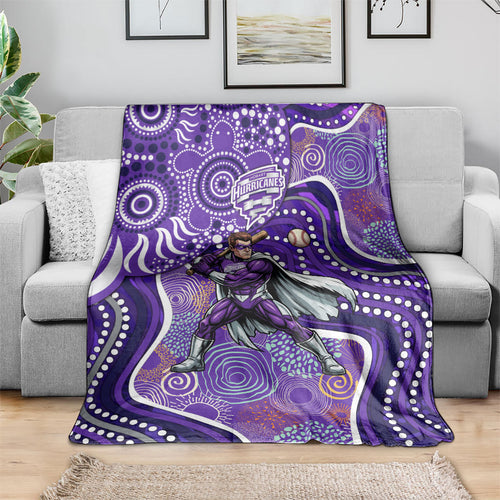 Hobart Hurricanes Blanket Indigenous Dot Art Superhero Batter Tribal Pattern