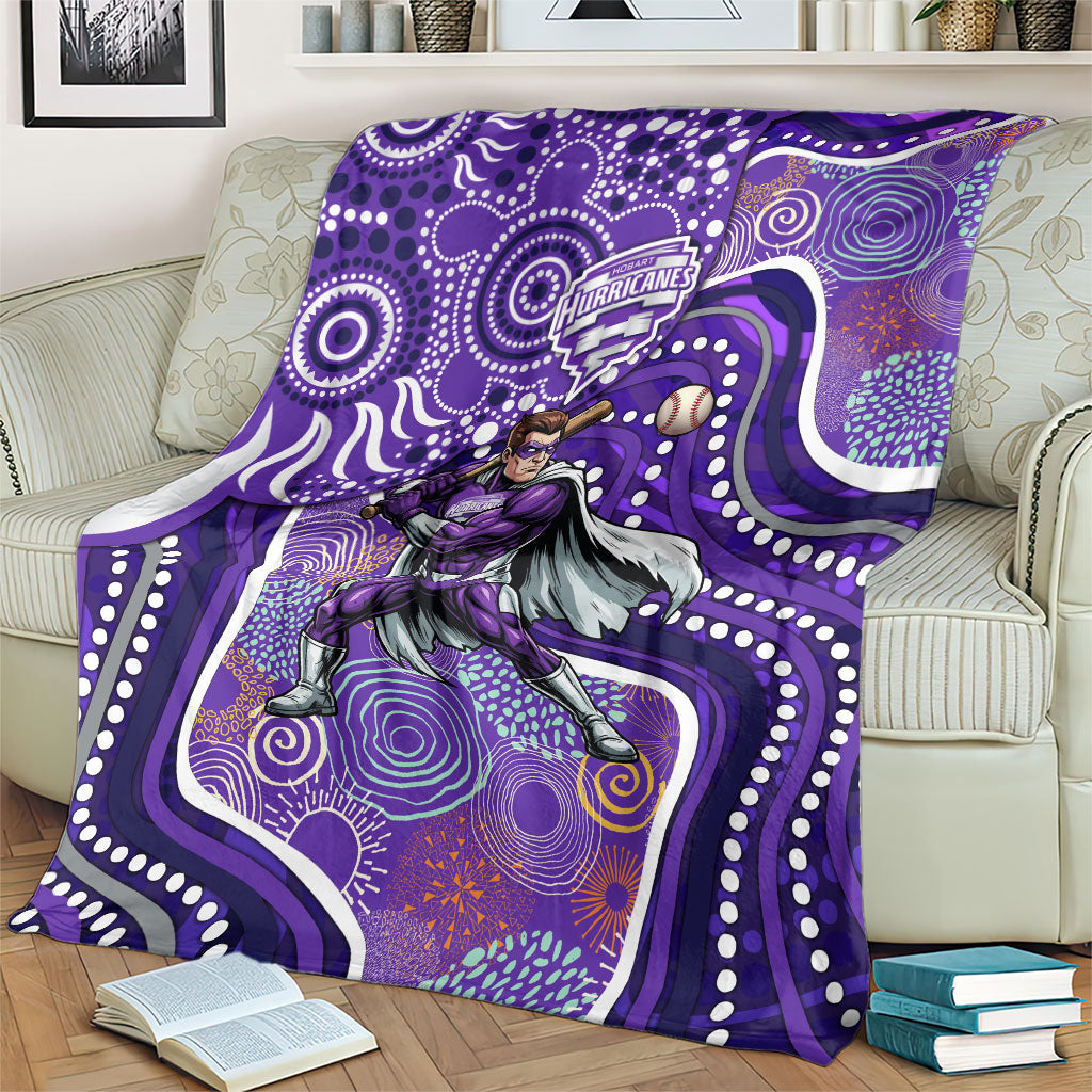 Hobart Hurricanes Blanket Indigenous Dot Art Superhero Batter Tribal Pattern