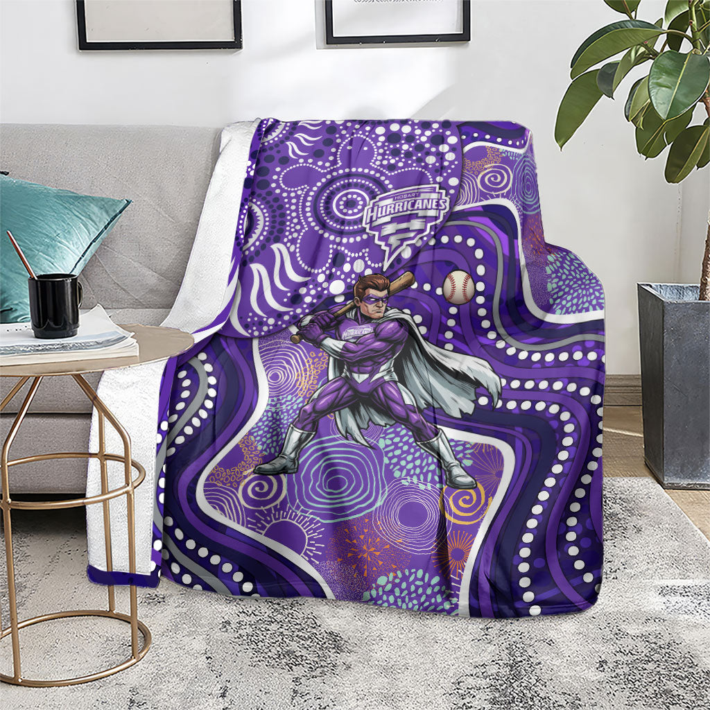 Hobart Hurricanes Blanket Indigenous Dot Art Superhero Batter Tribal Pattern