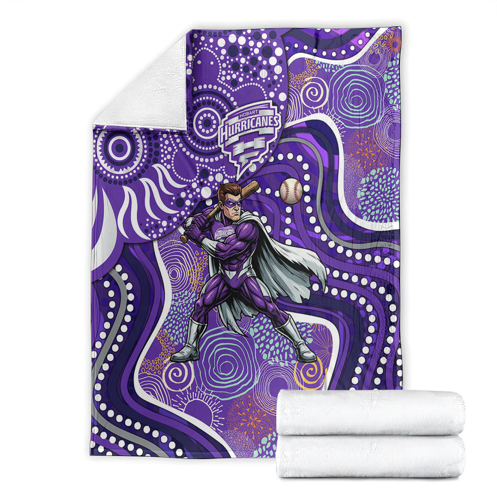 Hobart Hurricanes Blanket Indigenous Dot Art Superhero Batter Tribal Pattern