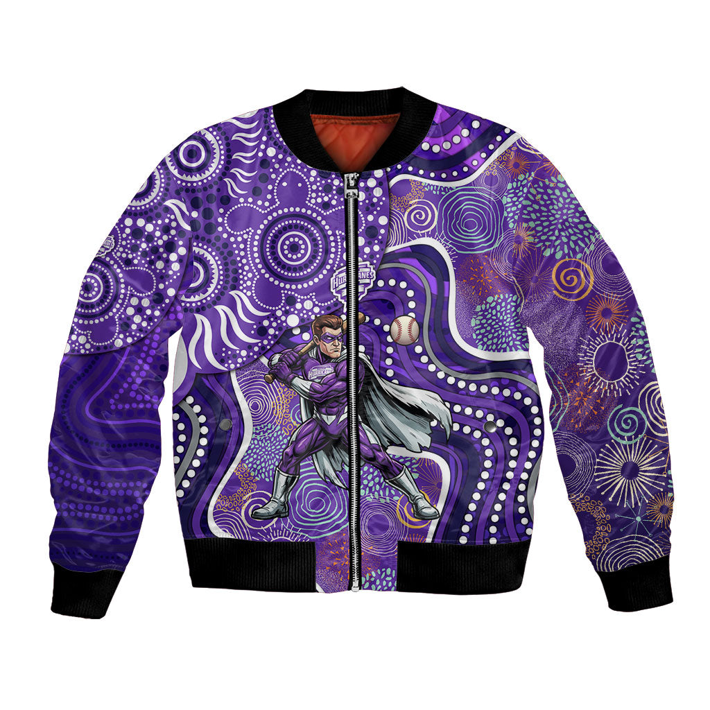 Hobart Hurricanes Bomber Jacket Indigenous Dot Art Superhero Batter Tribal Pattern