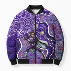 Hobart Hurricanes Bomber Puffer Jacket Indigenous Dot Art Superhero Batter Tribal Pattern