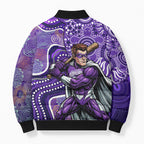 Hobart Hurricanes Bomber Puffer Jacket Indigenous Dot Art Superhero Batter Tribal Pattern