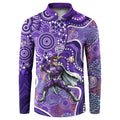 Hobart Hurricanes Button Sweatshirt Indigenous Dot Art Superhero Batter Tribal Pattern