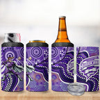 Hobart Hurricanes 4 in 1 Can Cooler Tumbler Indigenous Dot Art Superhero Batter Tribal Pattern